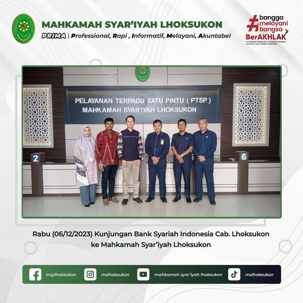 Kunjungan dari Branch Manager Bank Syariah Indonesia Cabang Lhoksukon