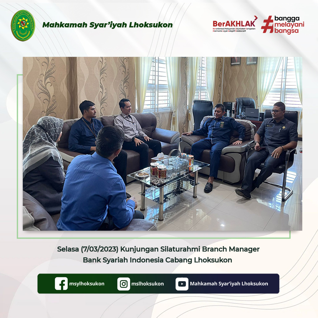 Kunjungan Silaturahmi BSI Cab. Lhoksukon Ke MS Lhoksukon