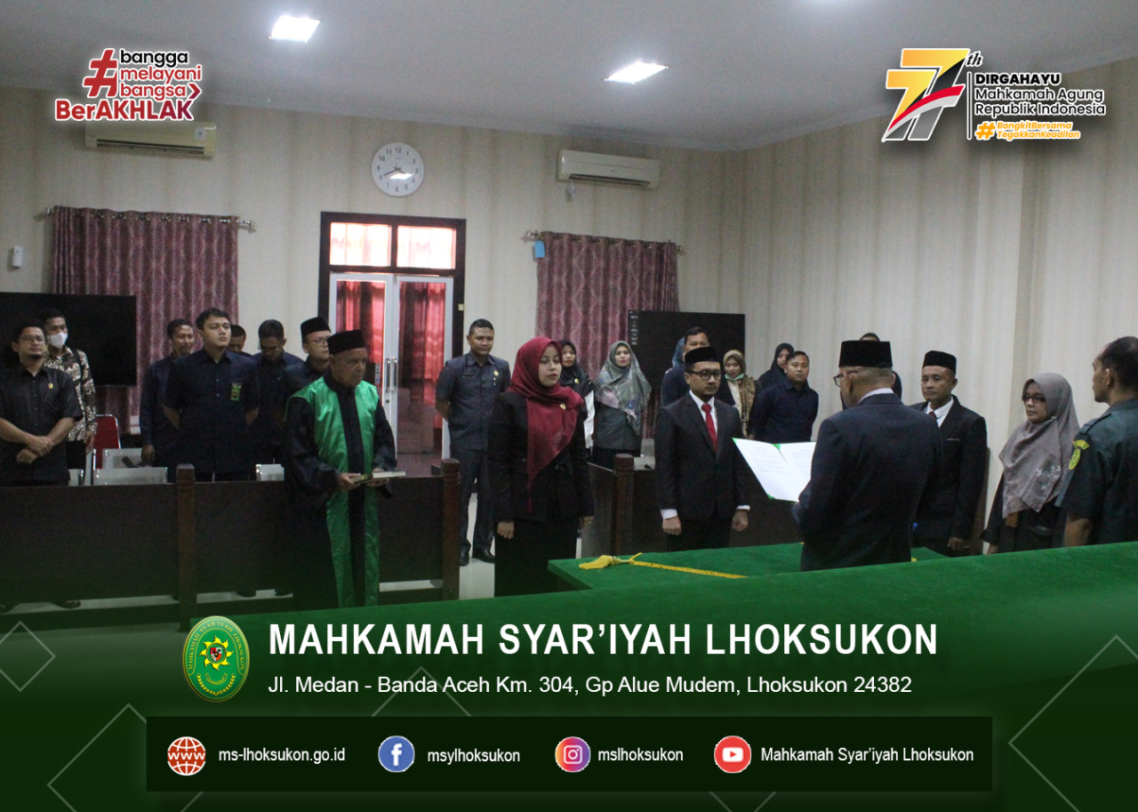 Pelantikan dan Pengambilan Sumpah Jabatan Pejabat Fungsional MS Lhoksukon