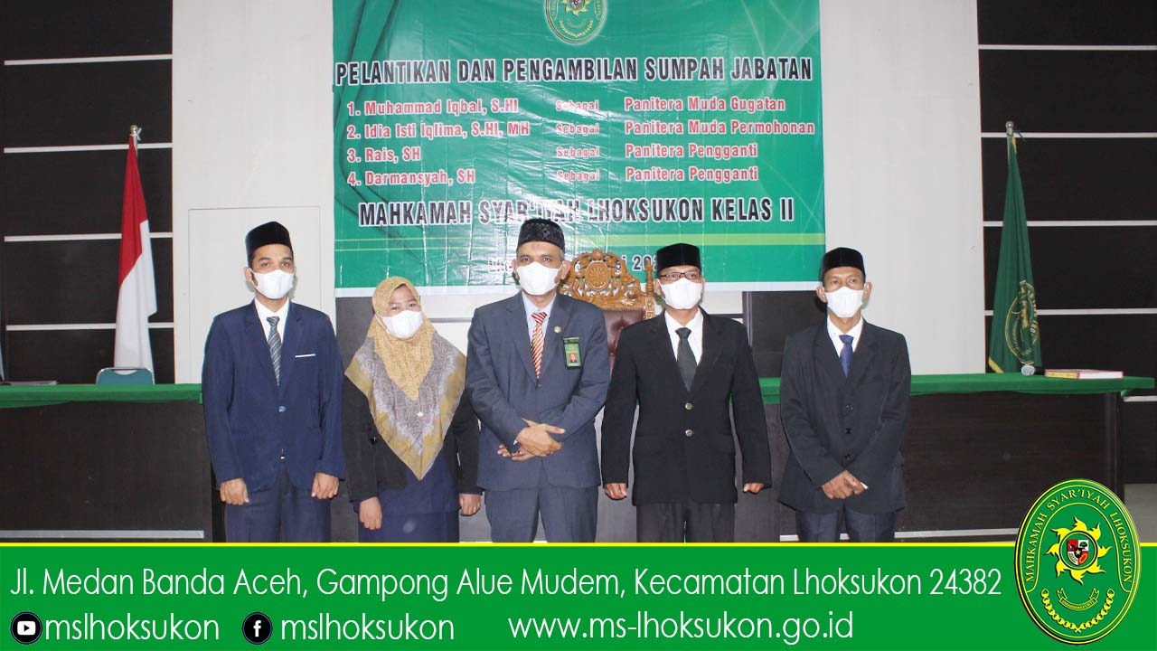 Pelantikan dan Pengambilan Sumpah Jabatan Panitera Pengganti dan Panitera Muda Lhoksukon