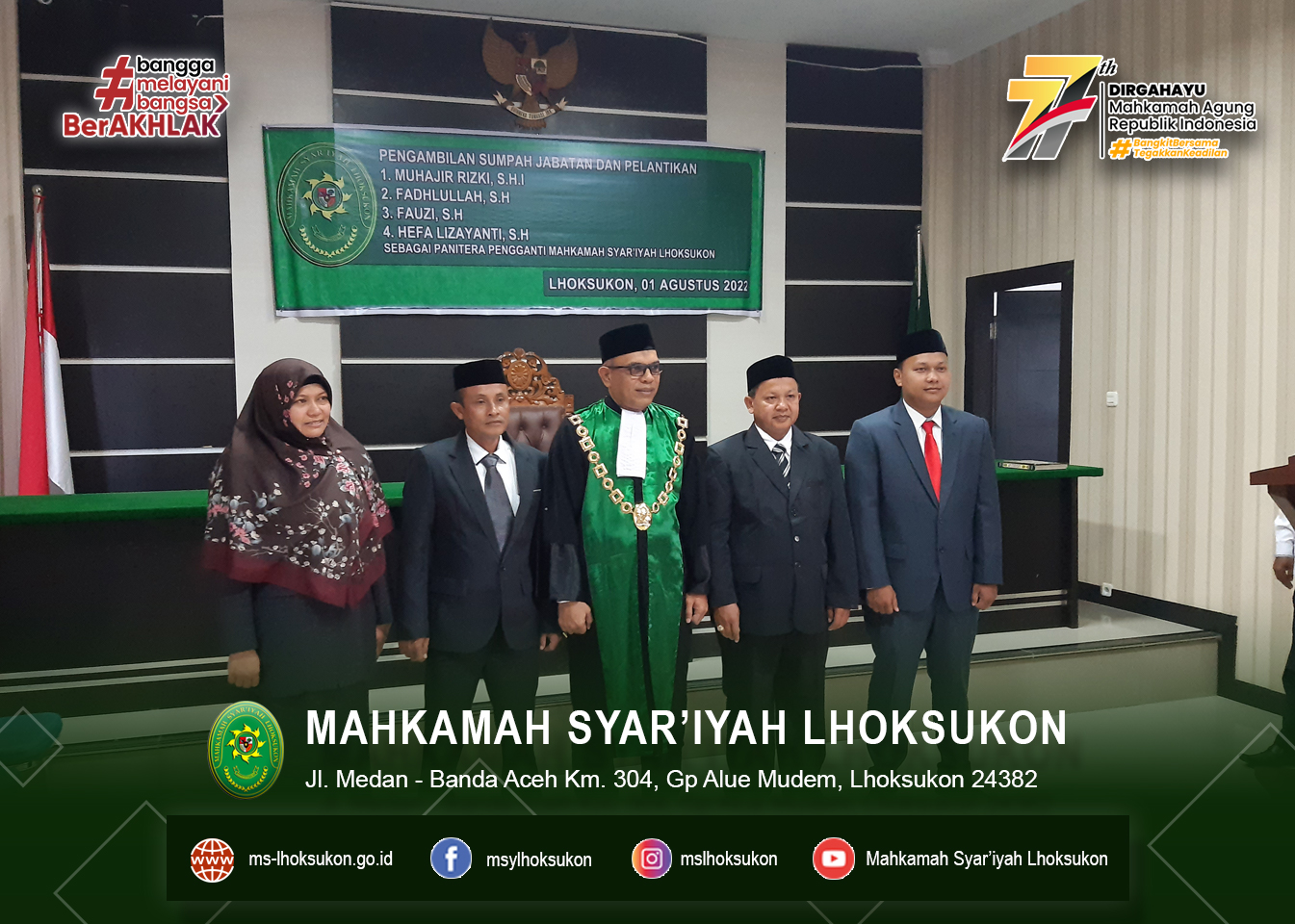 Pelantikan Panitera Pengganti MS Lhoksukon