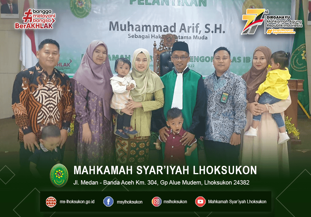 Pelantikan Hakim MS Lhoksukon menjadi Hakim MS Takengon Kelas IB