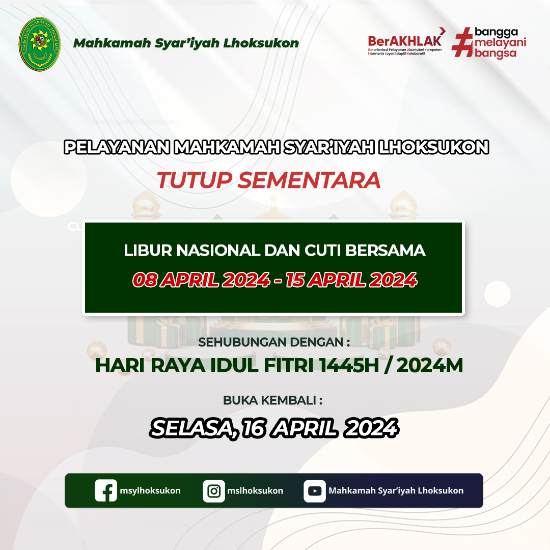 pengumuman libur idul fitri 1445h