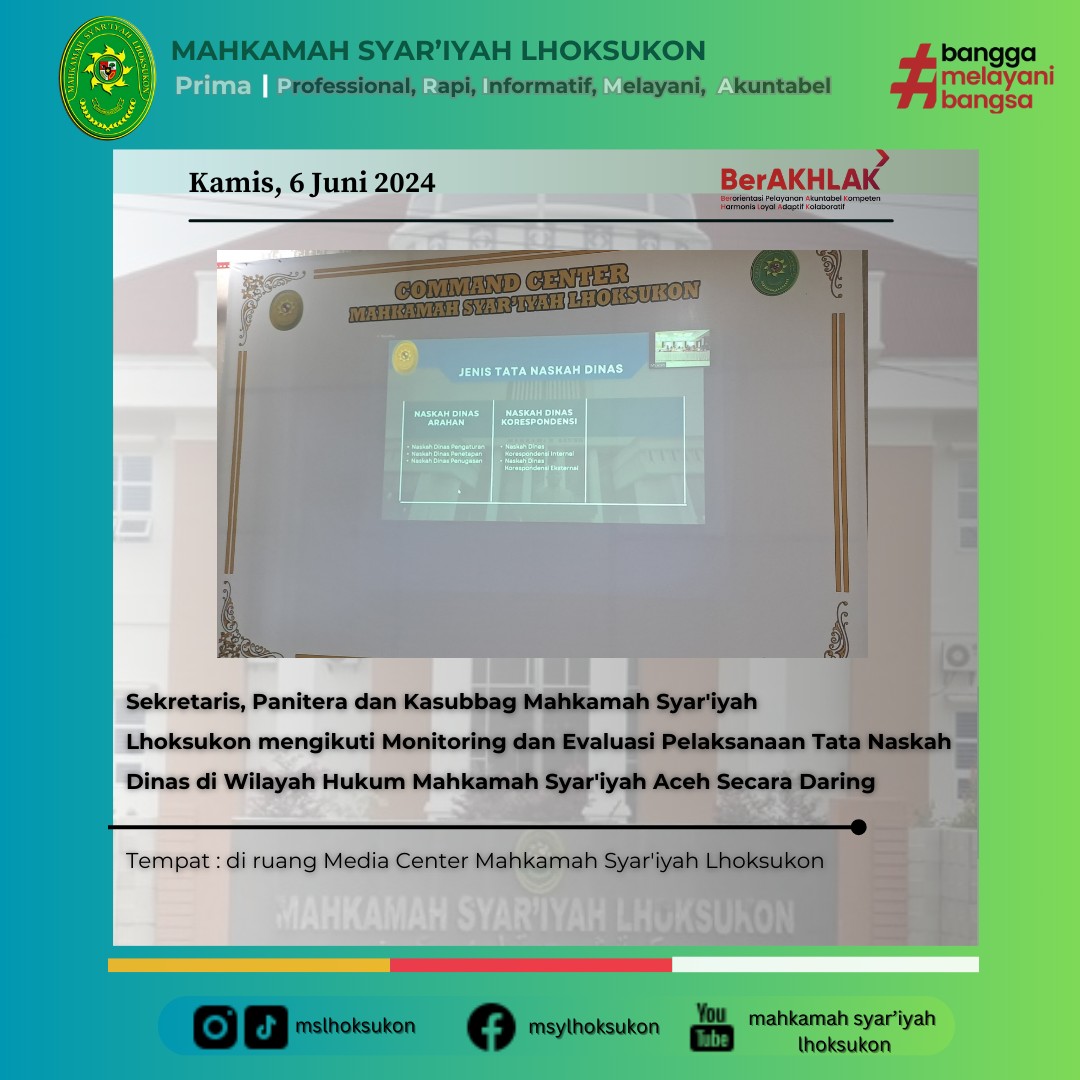 monev Pelaksanaan tata naskah dinas