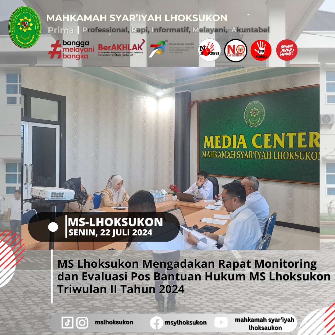 MS Lhoksukon Mengadakan Rapat Monitoring dan Evaluasi 1