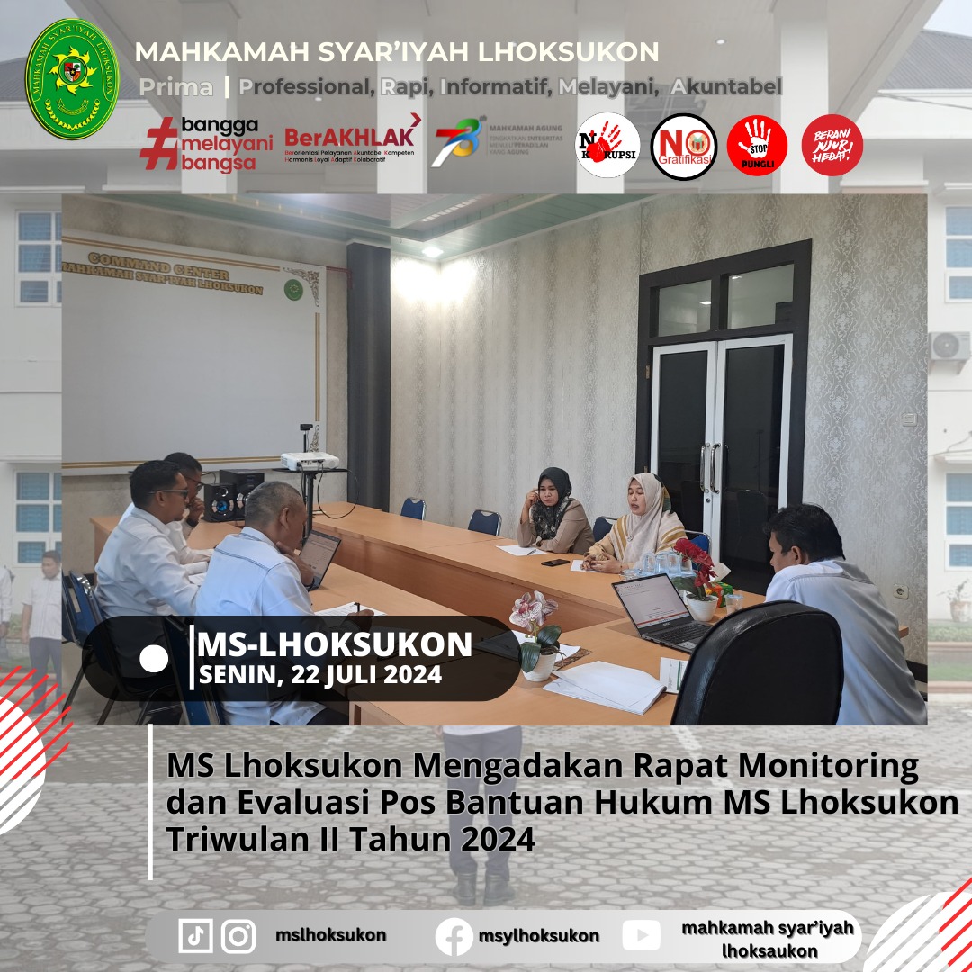 MS Lhoksukon Mengadakan Rapat Monitoring dan Evaluasi 1