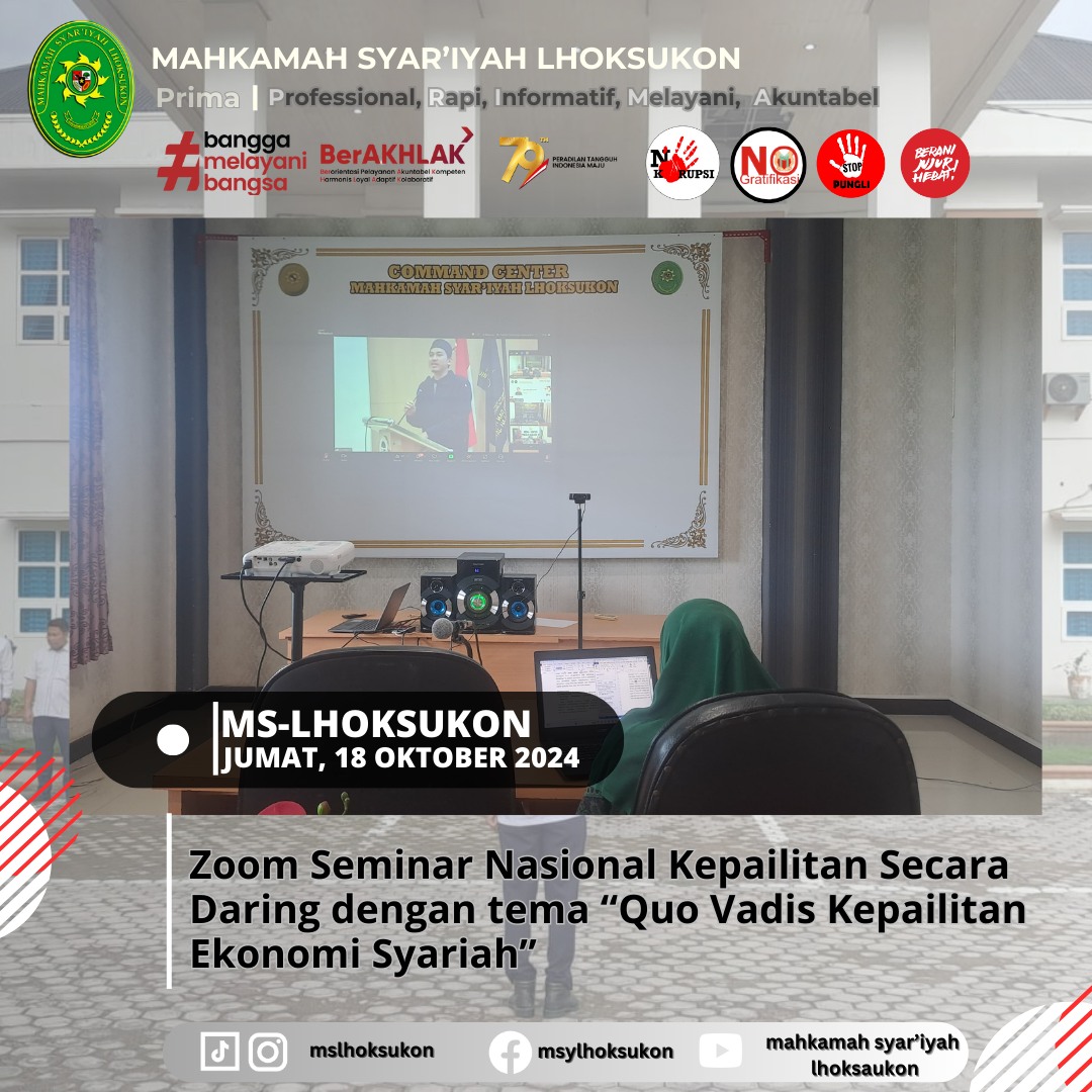 Zoom Seminar Nasional Kepailitan Secara Daring dengan Tema Qou Vadis Kepailitan Ekonomi Syariah1