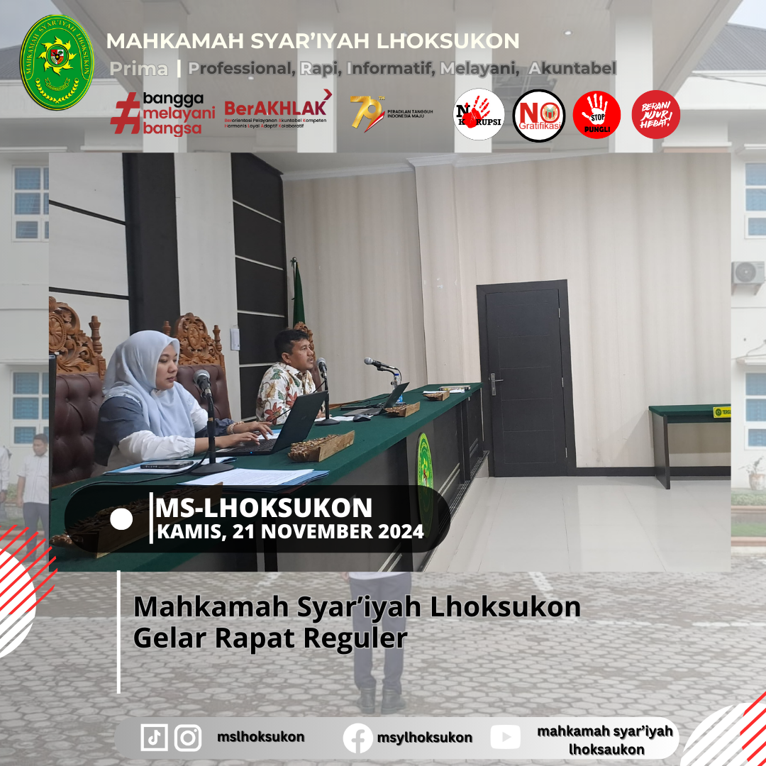 Mahkamah Syar'iyah Lhoksukon Gelar Rapat Reguler