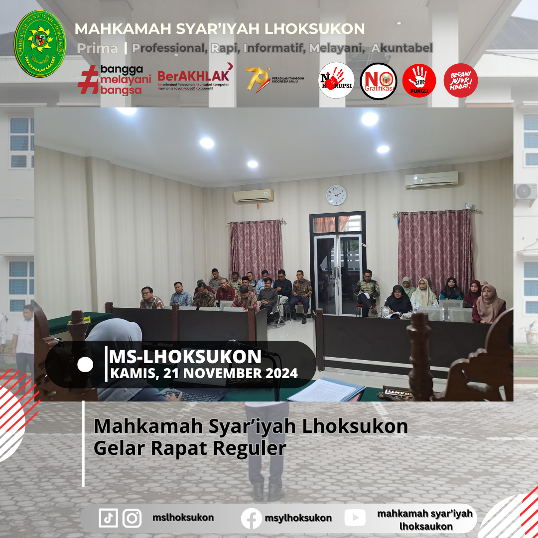 Mahkamah Syar'iyah Lhoksukon Gelar Rapat Reguler