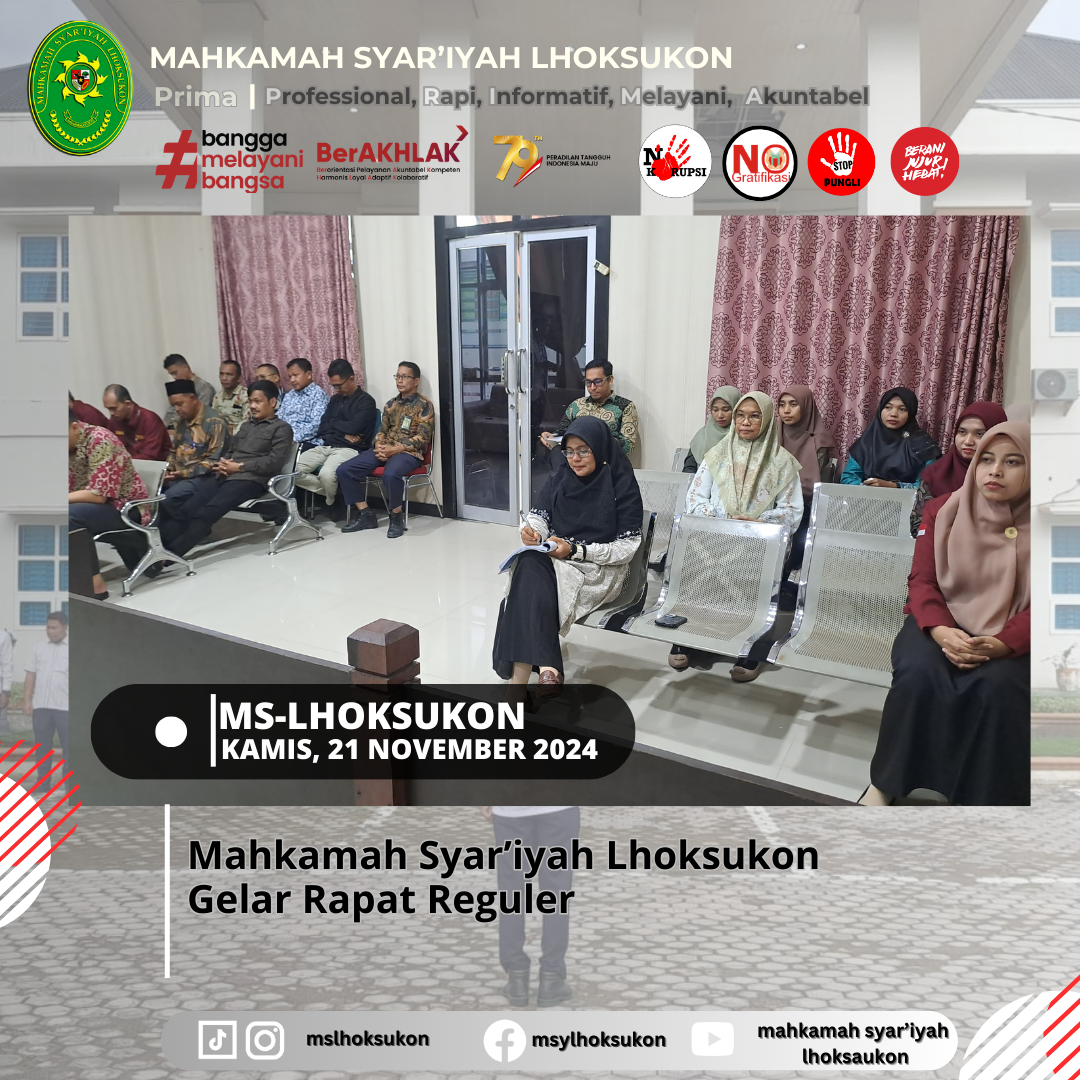 Mahkamah Syar'iyah Lhoksukon Gelar Rapat Reguler