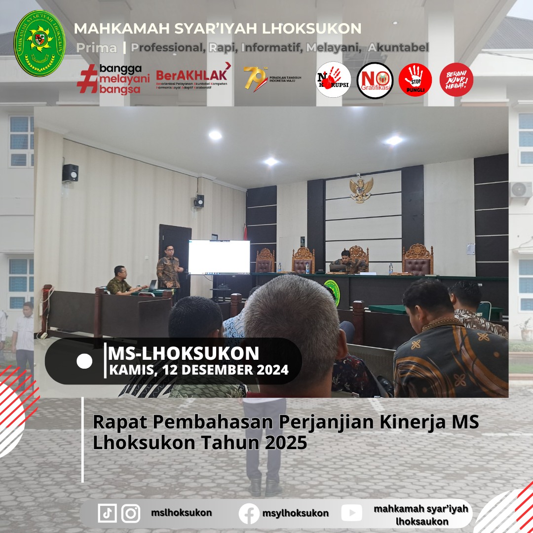 Rapat Pembahasan Perjanjian Kinerja Mahkamah Syar'iyah Lhoksukon