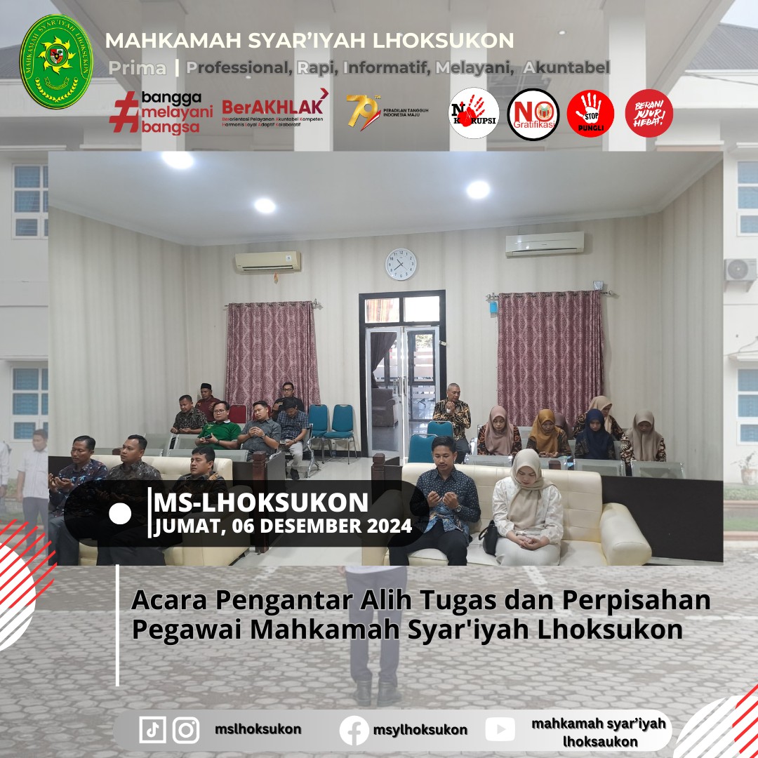 acara pengantar alih tugas pak muhajir dan ansari