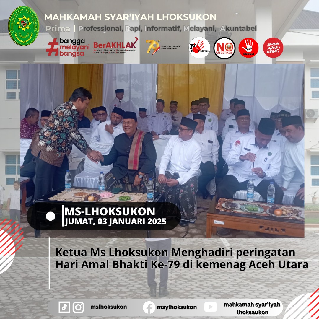 Ketua MS.Lhoksukon Menghadiri Peringatan Hari Amal Bhakti Ke-79 di Kemenag Aceh Utara